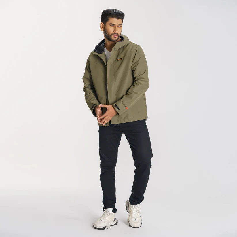Mens Olive Windbreaker
