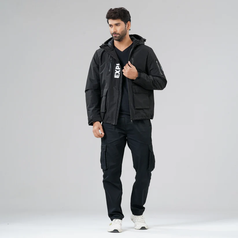 Mens Black Windbreaker