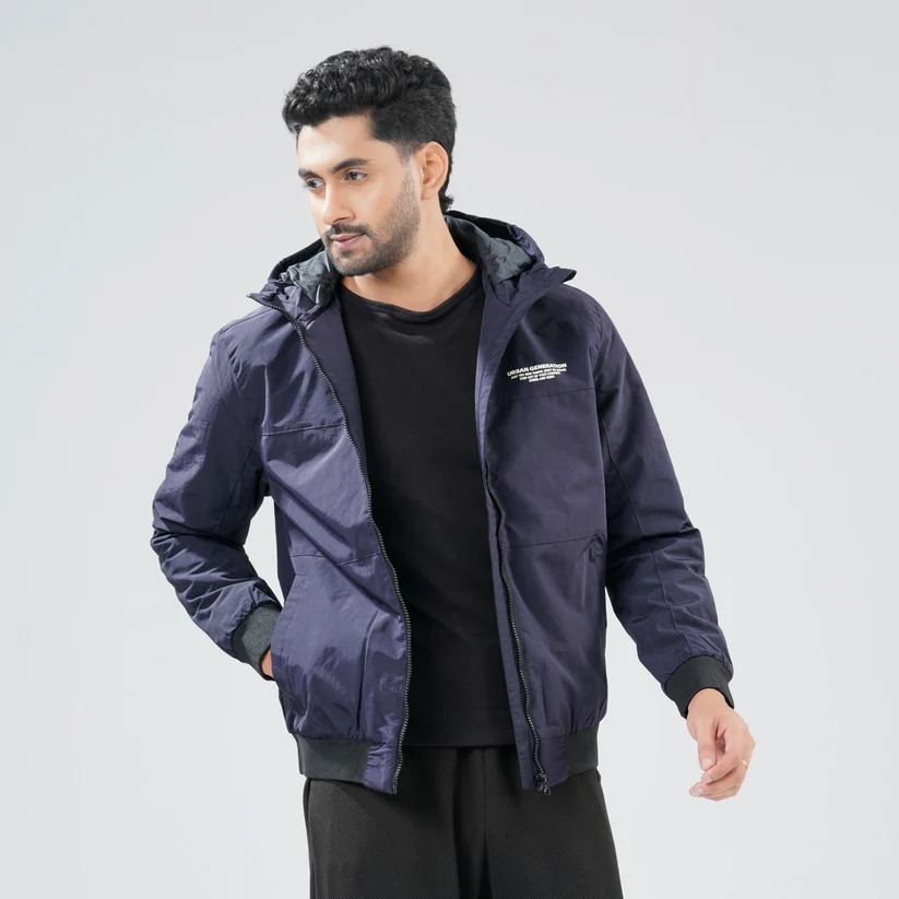 Mens Navy Windbreaker