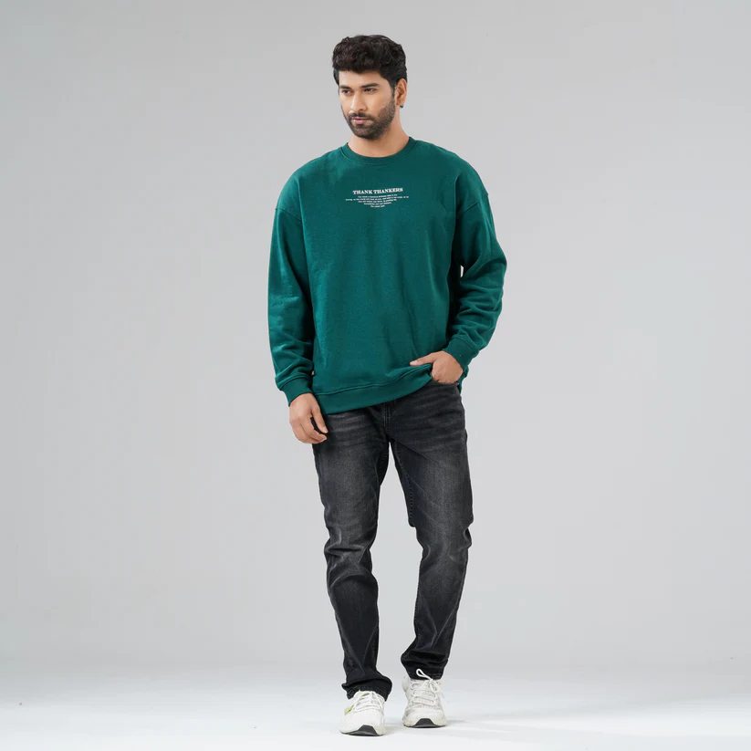 Mens Teal Green Sweat Shirt