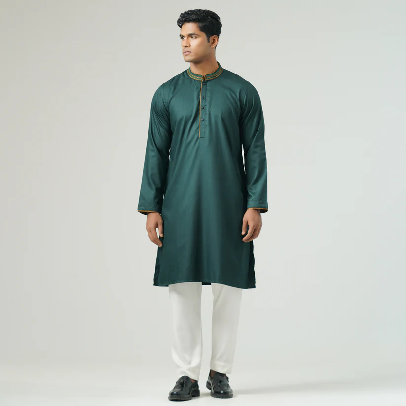 Mens Green Karchupi Panjabi