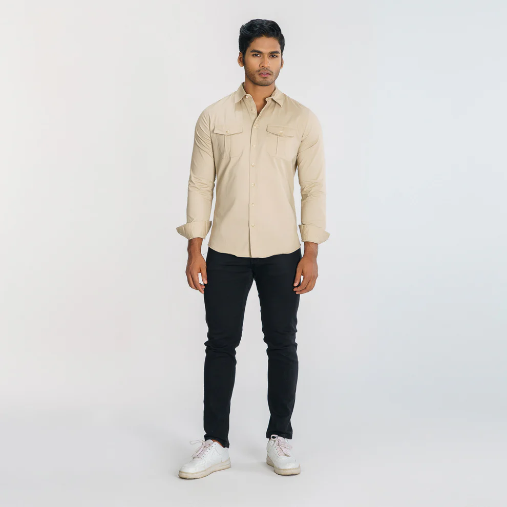 Mens Beige Shirt