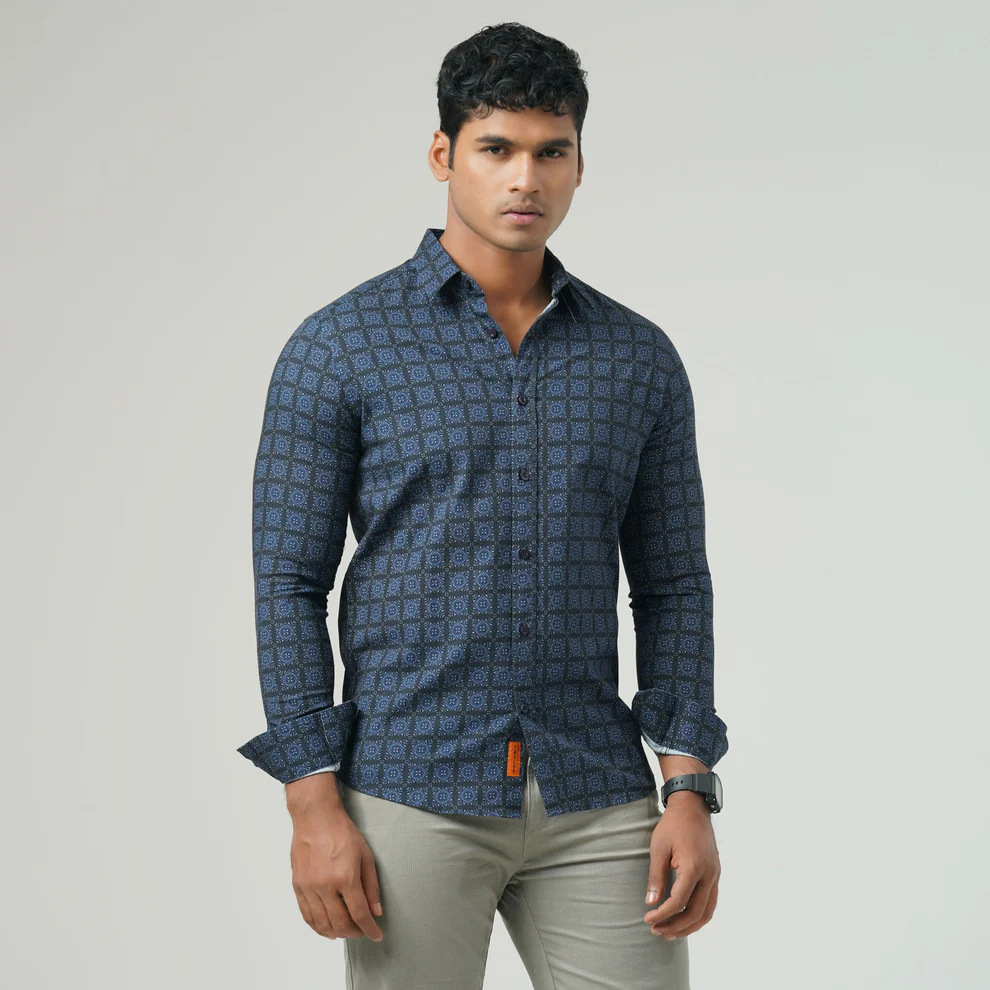 Mens Navy Casual Shirt