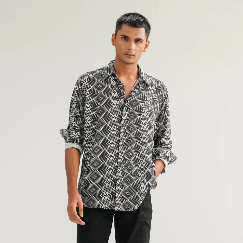 Mens Black Casual Shirt BW