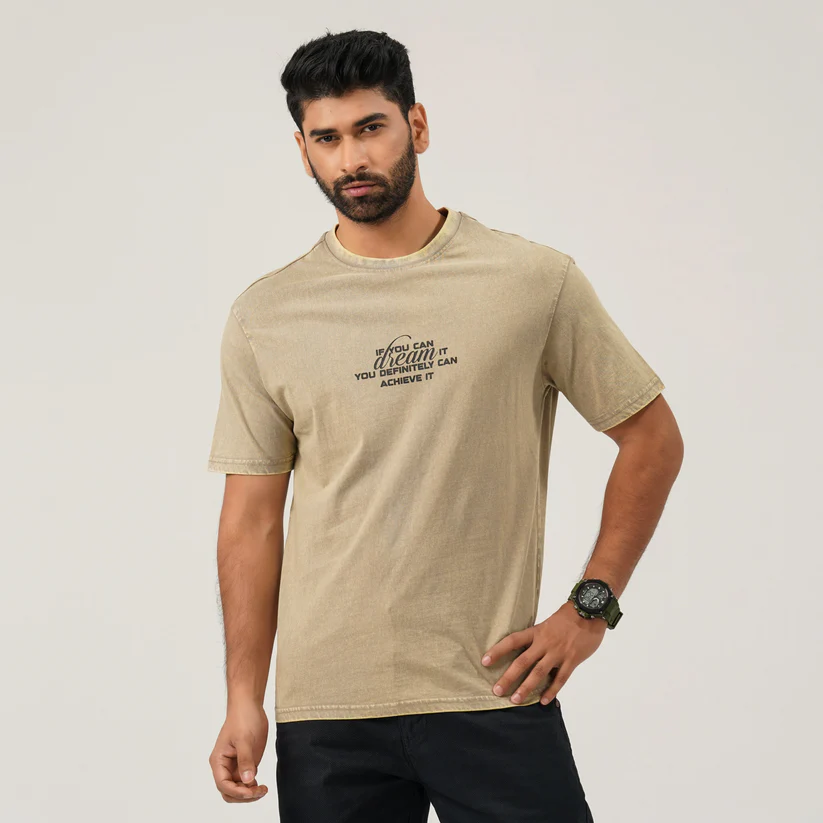 Mens Oversize T-Shirt Beige