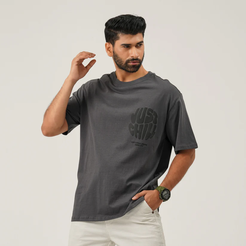 Mens YT Gray Oversize T-shirt