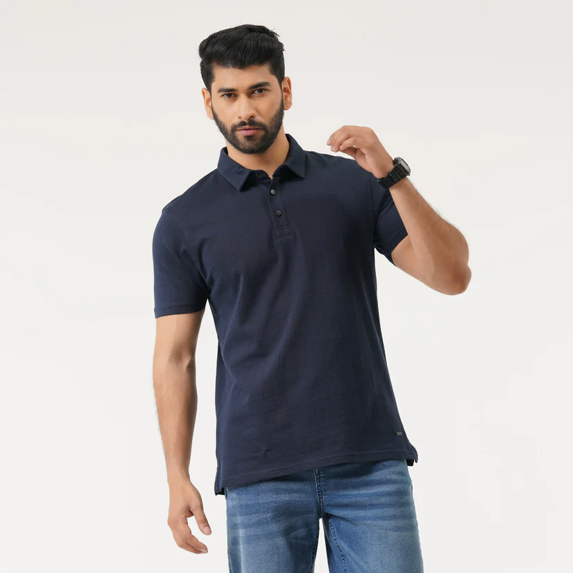 Mens RT Navy Polo T-Shirt