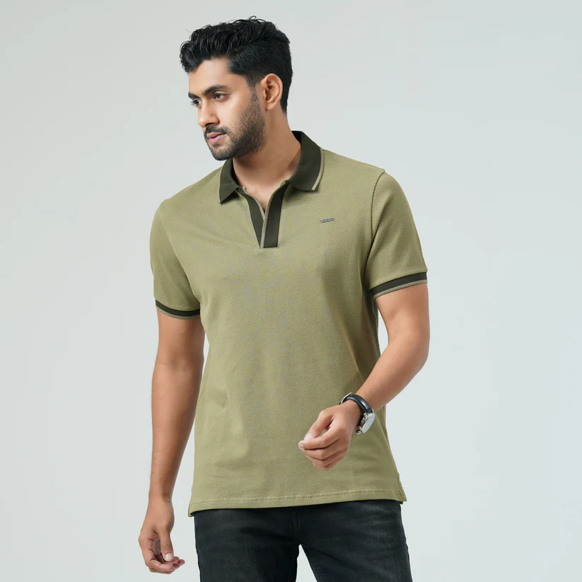 Mens GB Olive Polo T-Shirt