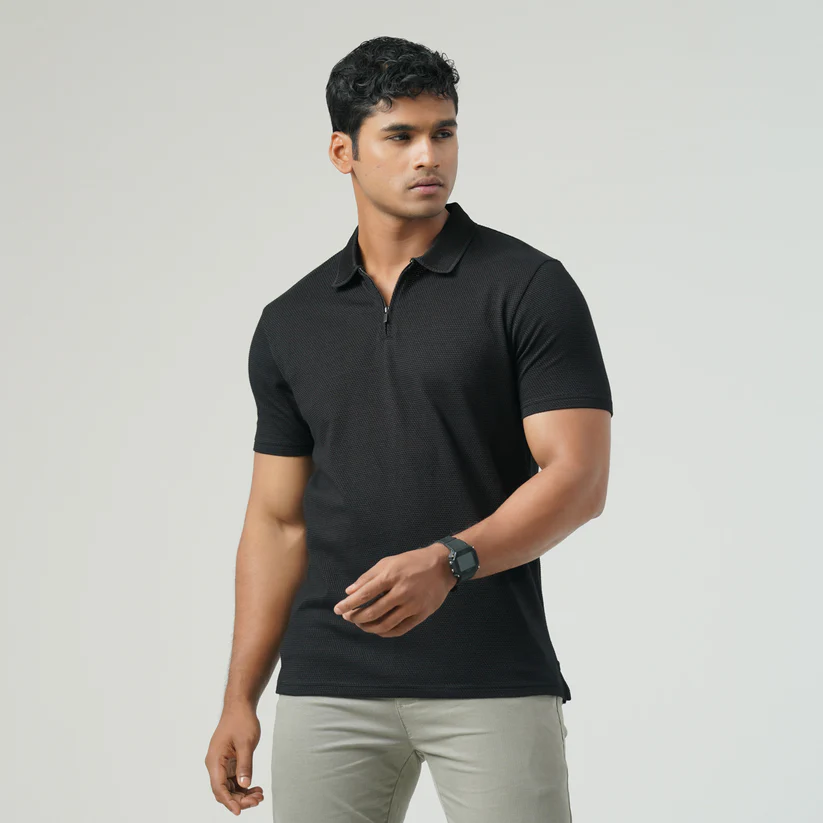 Mens SM Black Polo Shirt