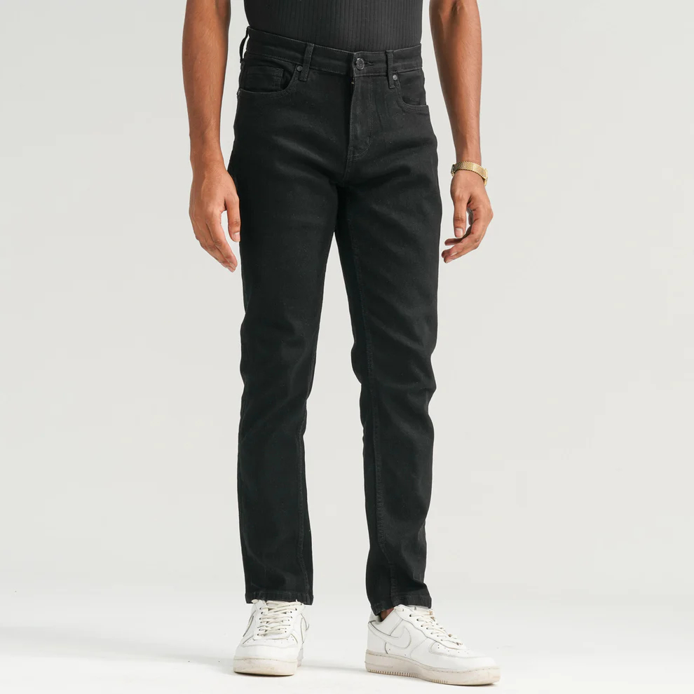 Mens Comfort Fit Black Denim Pant