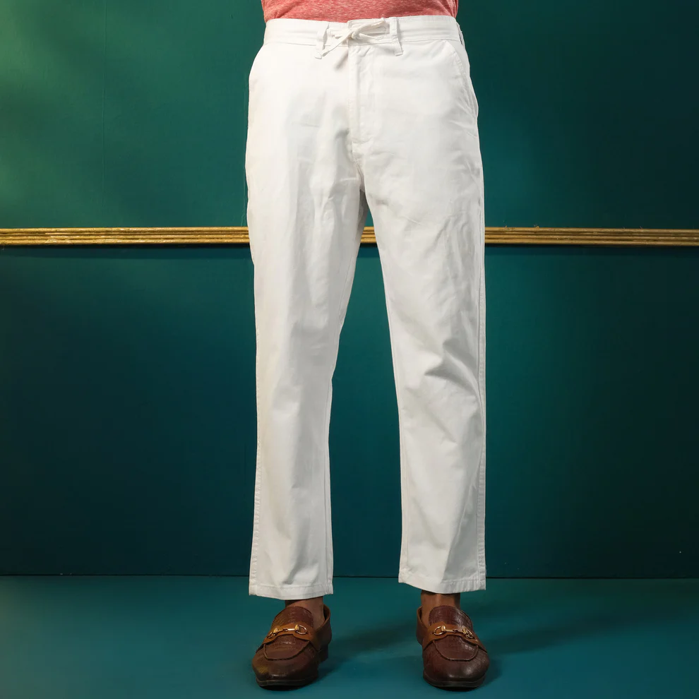 Mens Trouser Pajama-White
