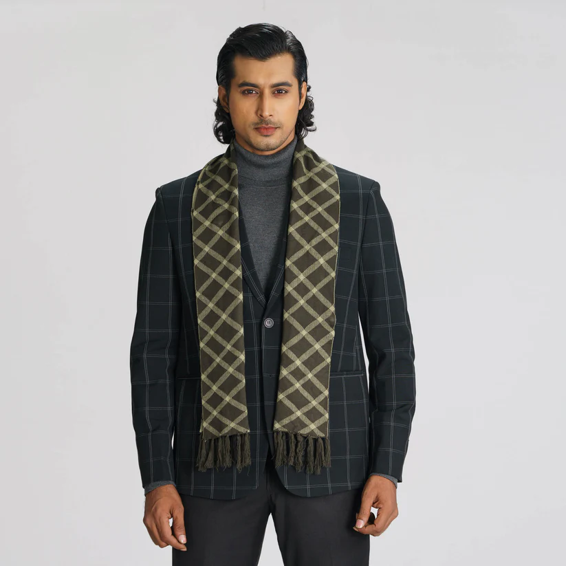 Mens Olive Muffler