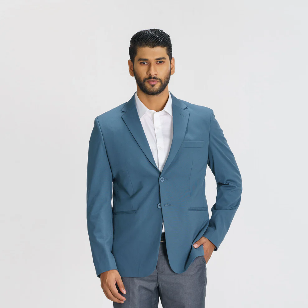 Mens Sea Green Slim Fit Blazer