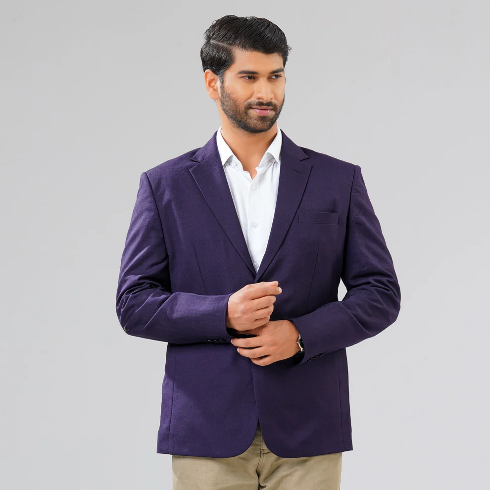 Mens Dark Purple Slim Fit Blazer (S)