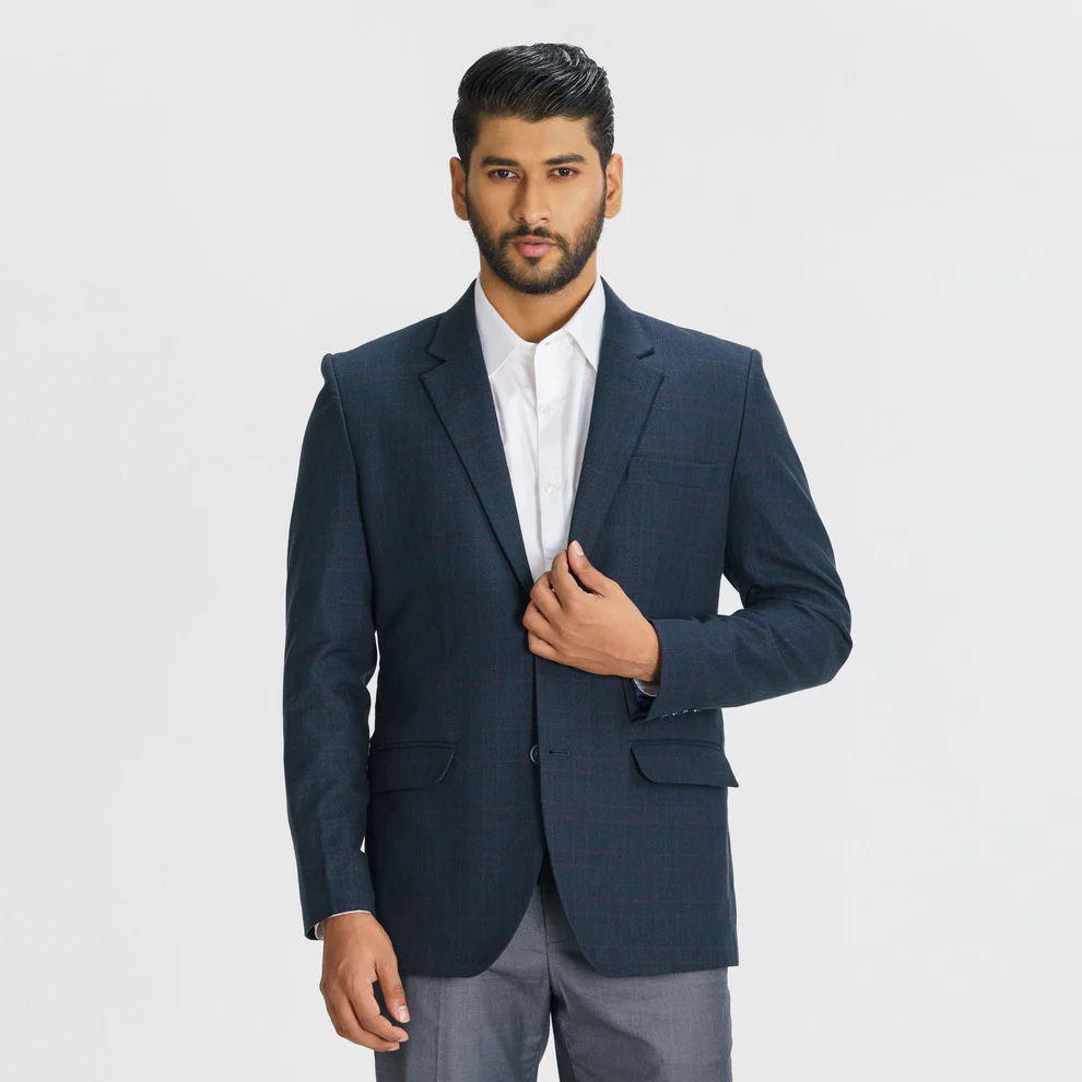 Mens Navy Slim Fit Blazer (S)
