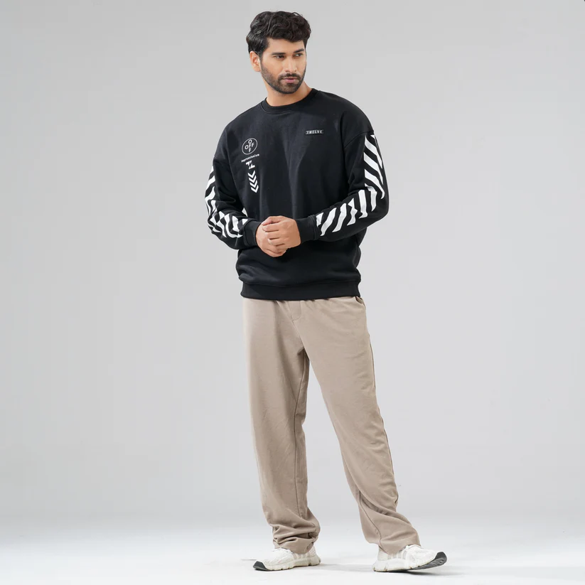 Mens Black Sweat Shirt